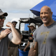 Director David Leitch with the Rock.